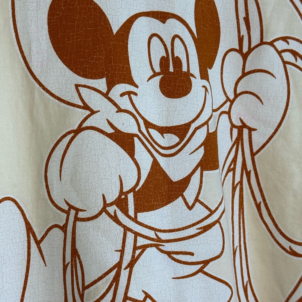 NEW Disney X Blue 84 'Texas' Mickey Mouse RARE Ivory T-Shirt Adult Size Small - Picture 3 of 4